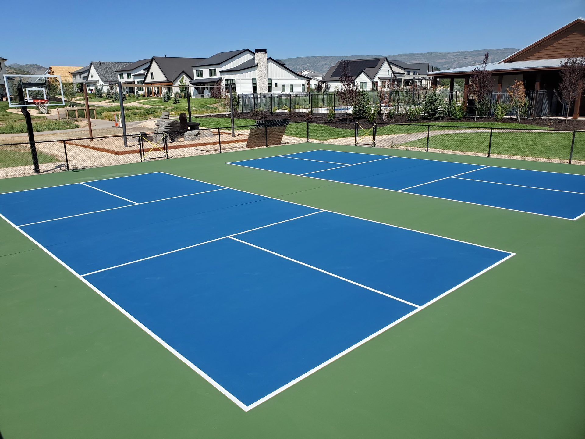 Two-court pickleball complex in a mountain community